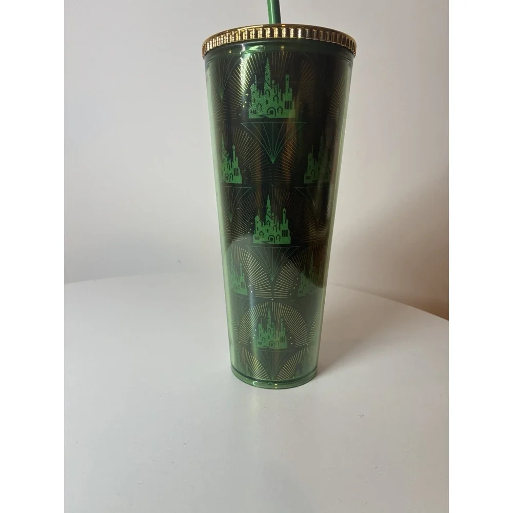 WICKED STARBUCKS CUP EMERALD CITY FULL SIZE NEW 2024 GREEN & GOLD‎